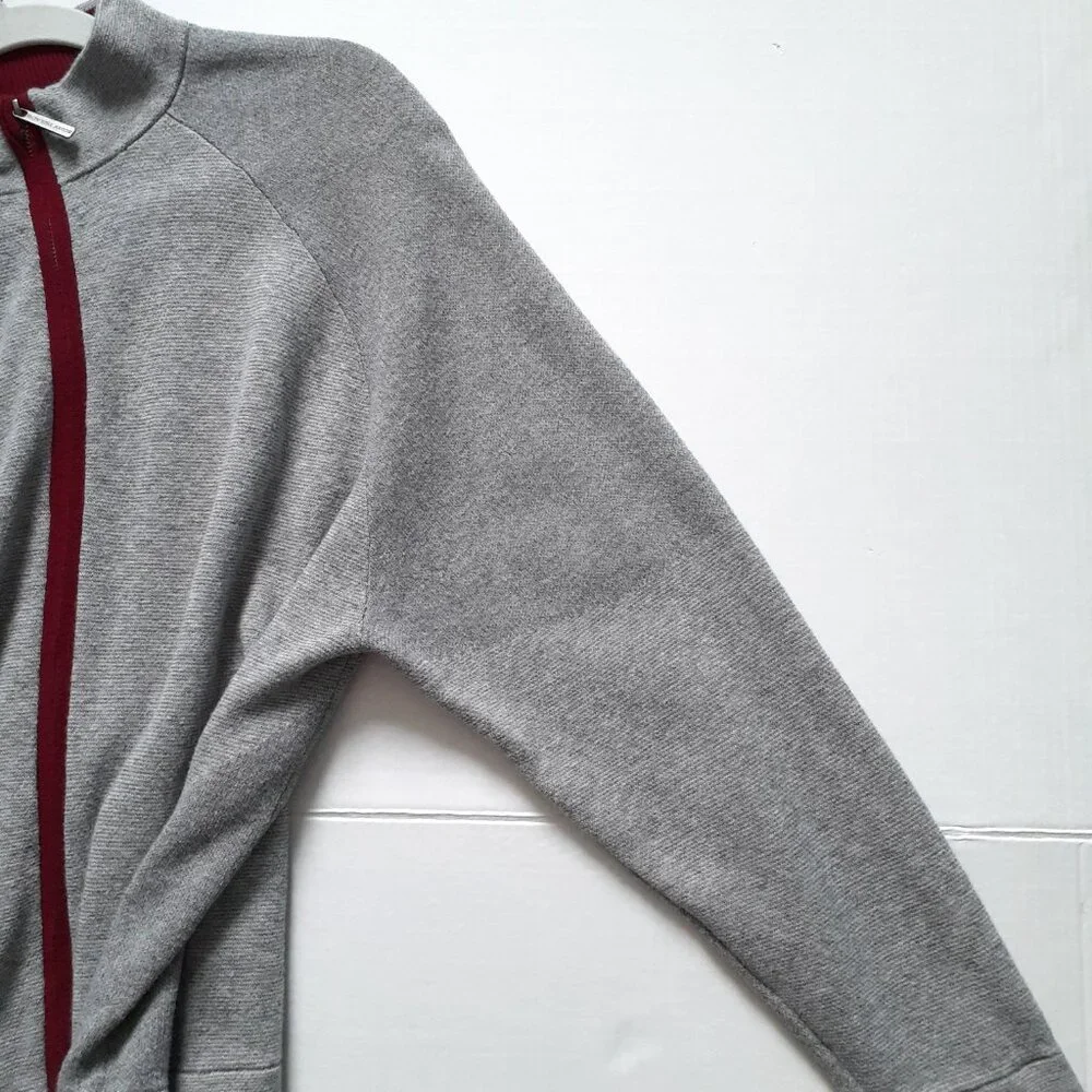 Overland Louis Wool-Blend Zip Up Sweater with Pockets Gray Size XL
